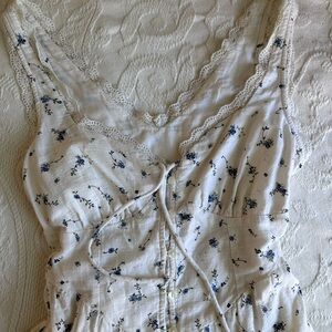 Floral milkmaid corset Lace-Trimmed Sleeveless mini dress